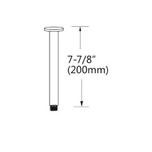 200mm Chrome Round Brass Shower Arm